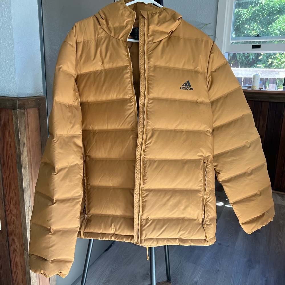 Adidas gold puffer jacket